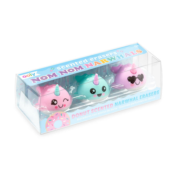 Narwhal donut scented erasers